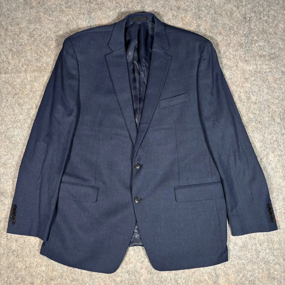 Ralph Lauren Blazer Mens Blue Textured Two Button Sport Coat Jacket Black Label‎